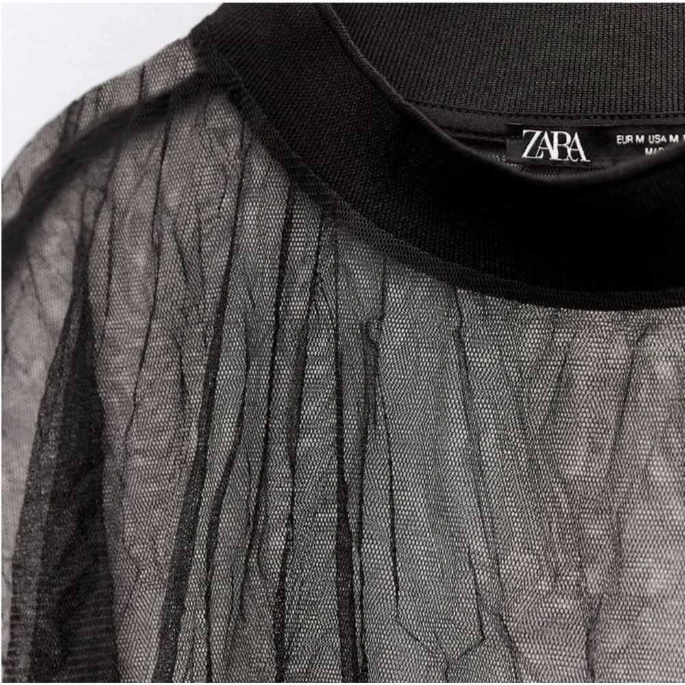 Zara Elegant Black Sheer Blouse - Picture 9 of 9